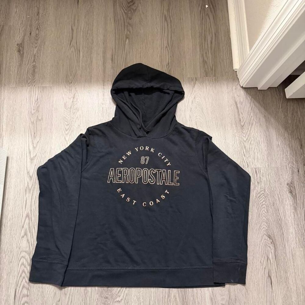 Aeropostale Women's Navy and Black Hoodie